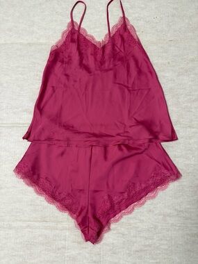 Victoria's Secret Satin Cami & Short Pajama Set - Magenta